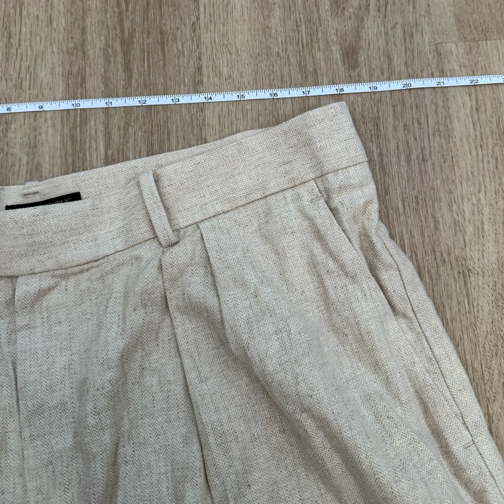NWT Banana Republic Linen Cotton Blend High Waist Bermuda Shorts Size 18 Cream - Picture 7 of 10